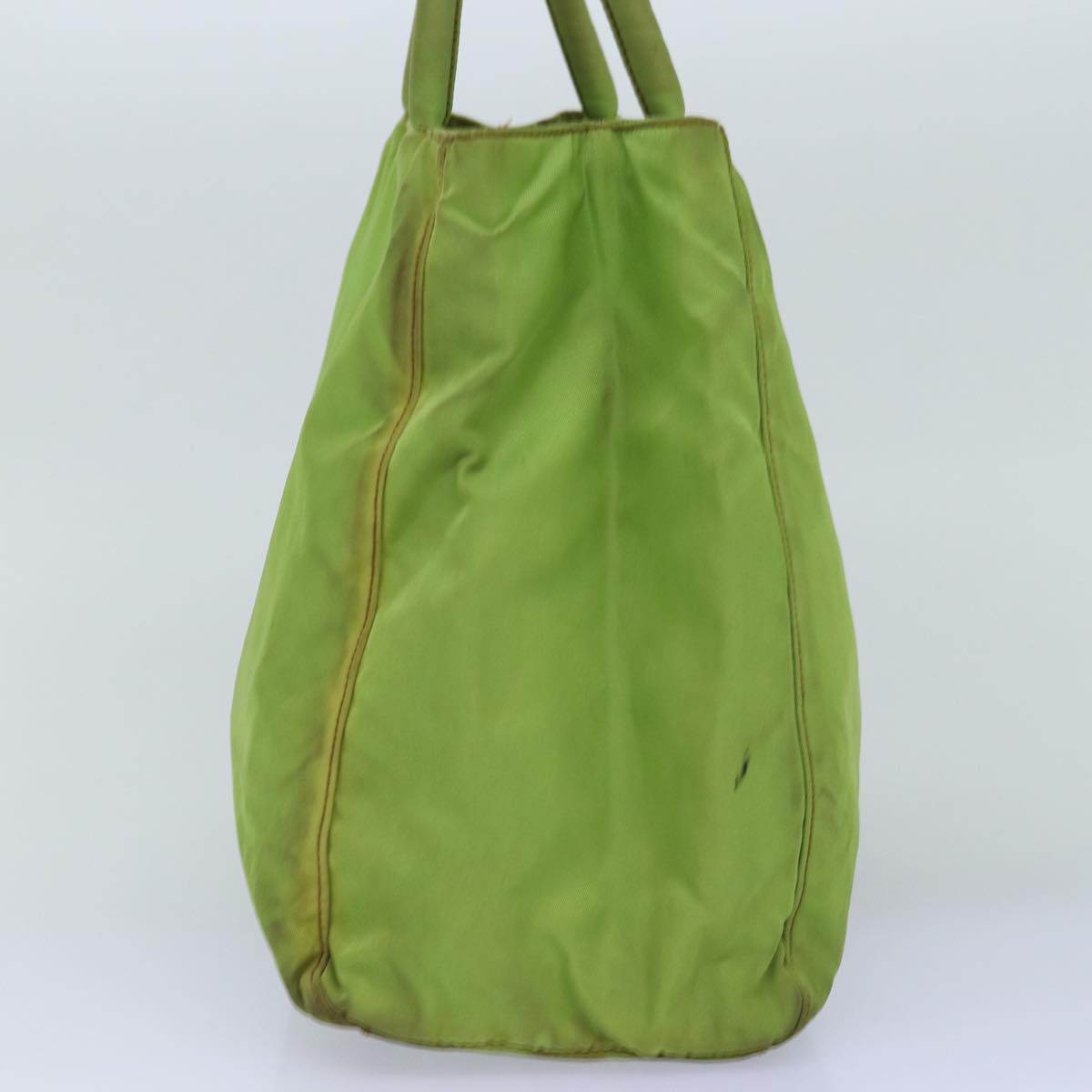 PRADA Hand Bag Nylon Green Auth 76574