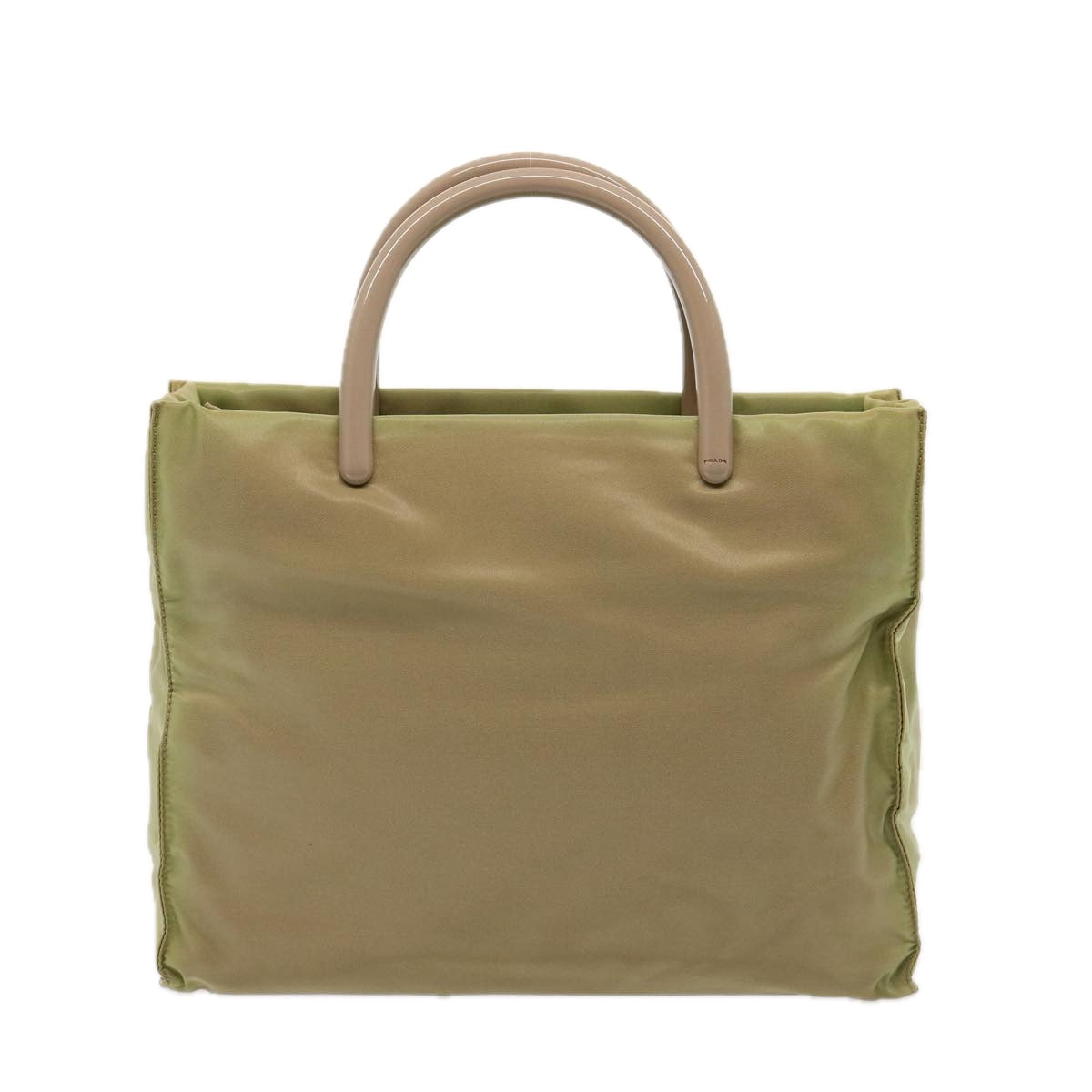 PRADA Hand Bag Nylon Khaki Auth 76734
