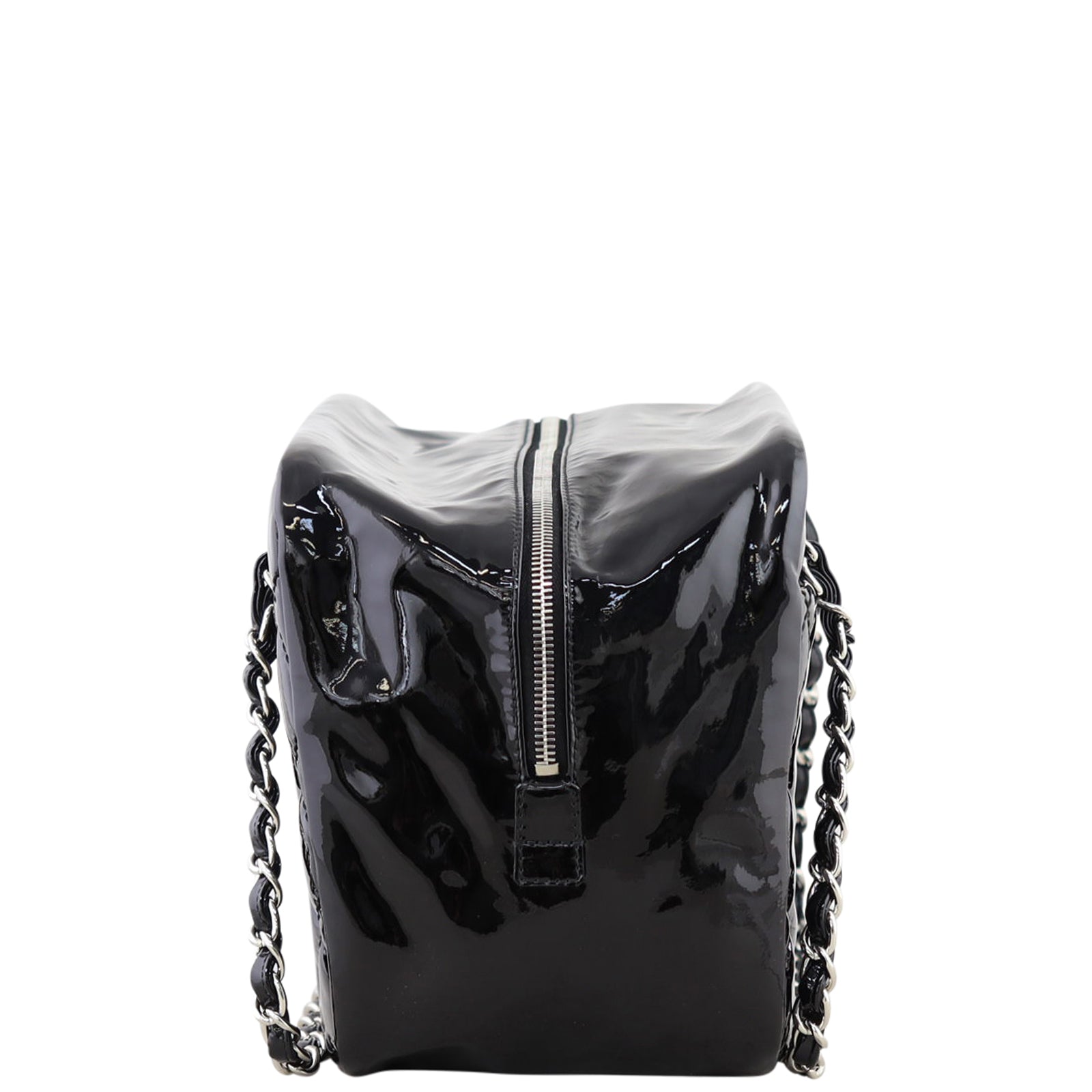 Chanel Brilliant Patent Camera Bag Large | Black Quilted Patent