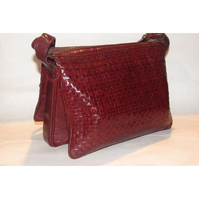 Fendi Pursesdesigner Purses Brown Woven Leather Shoulder Bag
