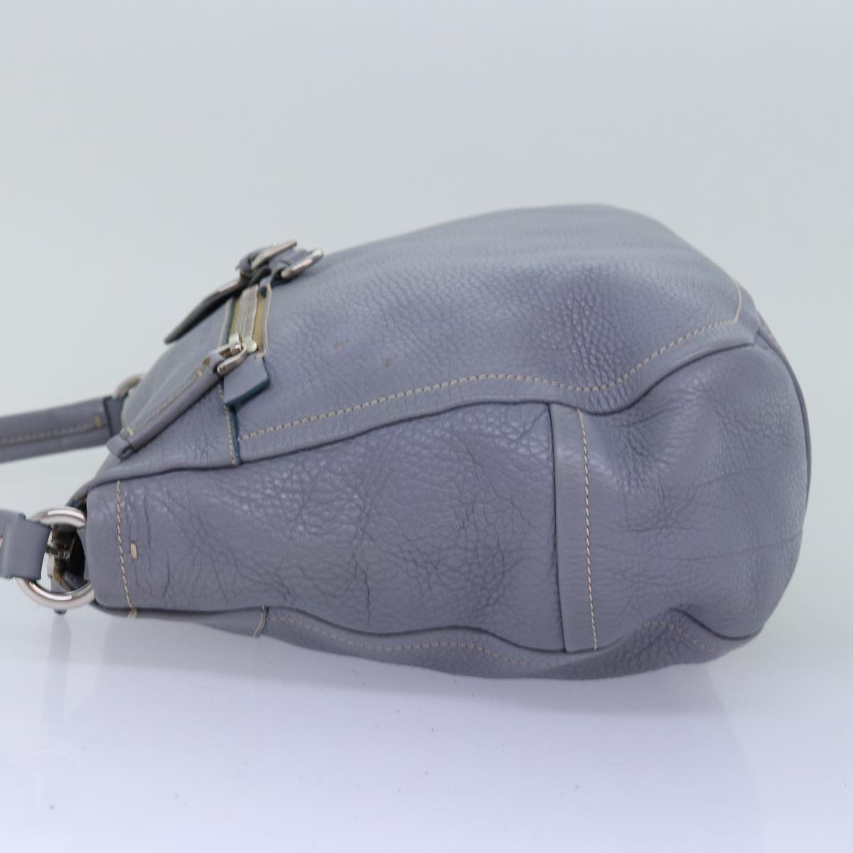 PRADA Tote Bag Leather Gray Auth 76971