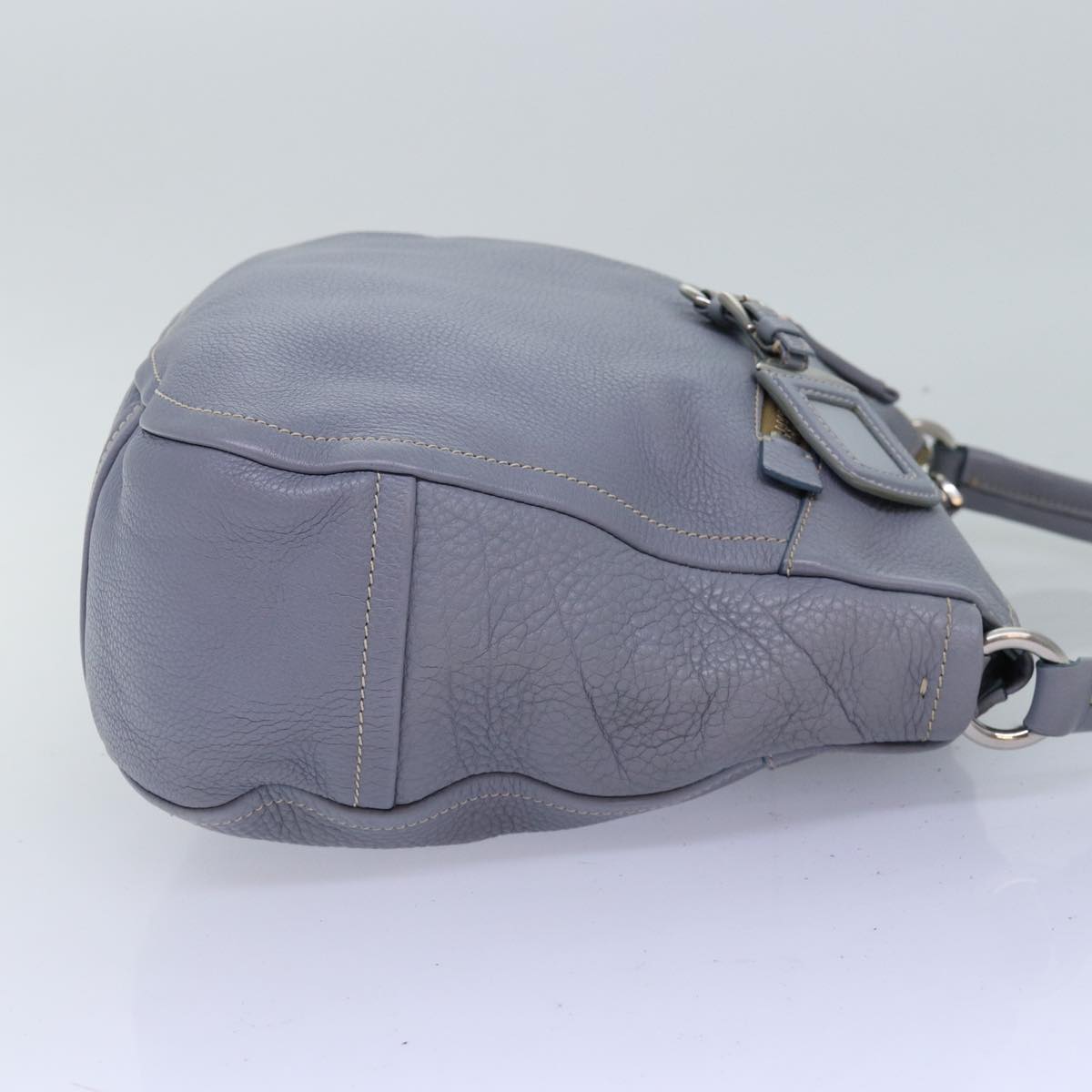 PRADA Tote Bag Leather Gray Auth 76971