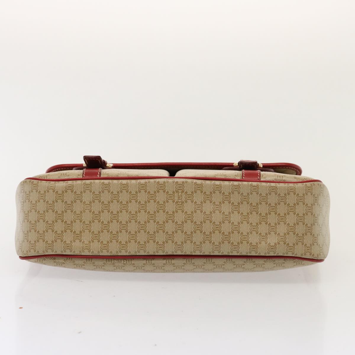 Luxury CELINE Macadam Canvas Shoulder Bag Beige 76998