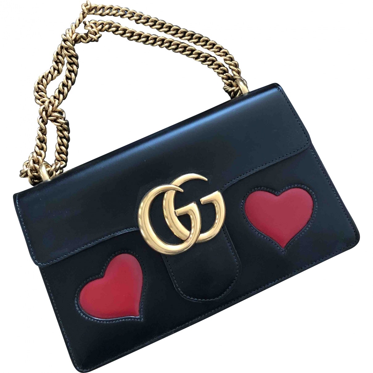 Gucci marmont black leather handbag