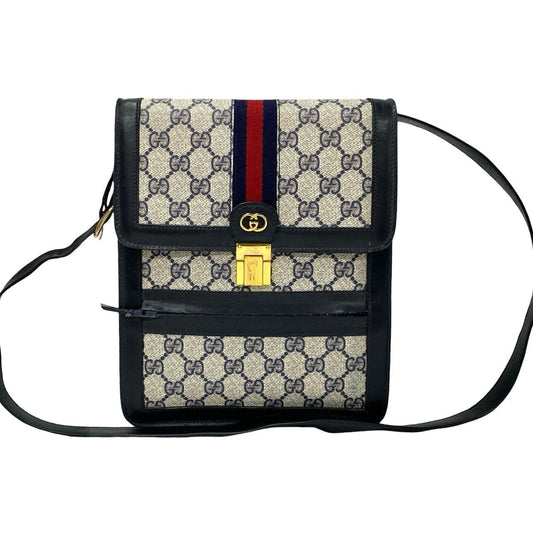 GUCCI Shoulder Bag leather gray Sherry line