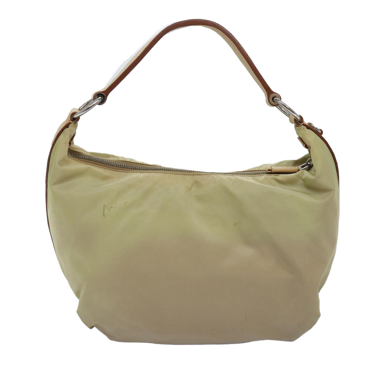 PRADA Shoulder Bag Nylon Beige Auth 77348
