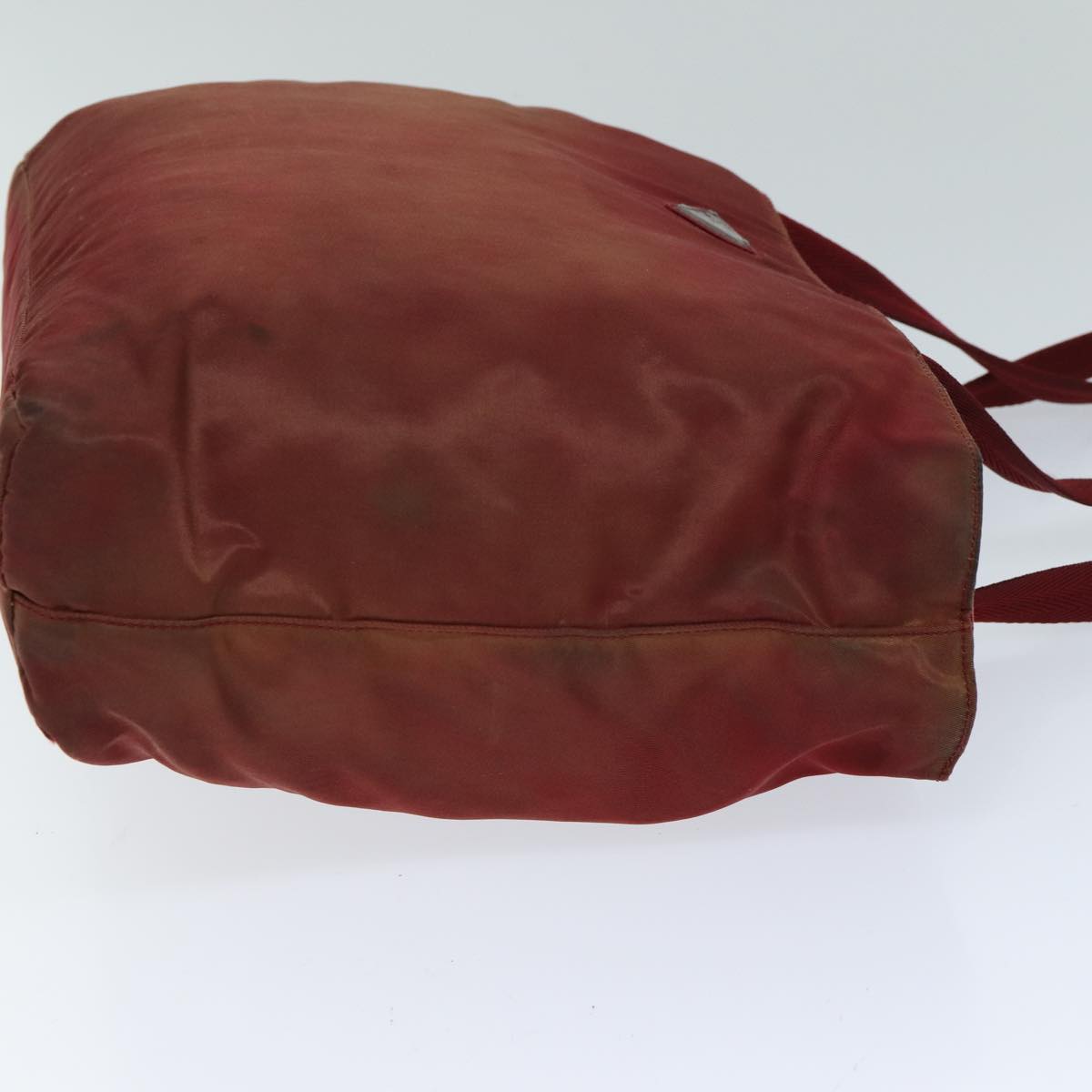 PRADA Hand Bag Nylon Red Auth 77352