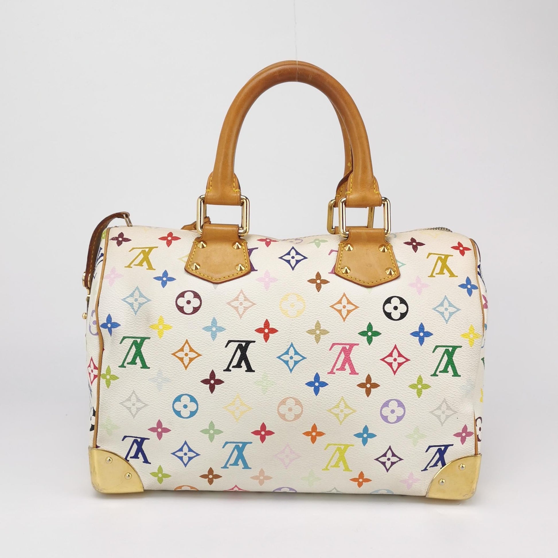 Louis Vuitton x Takashi Murakami Speedy 30 Lock White Multicolor