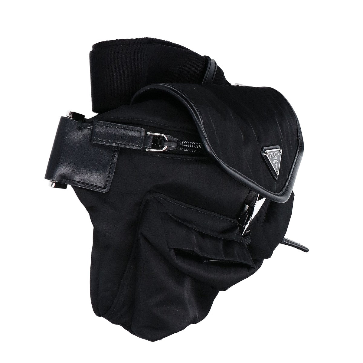 Prada 2VH174 Re-Nylon Leather Shoulder Bag