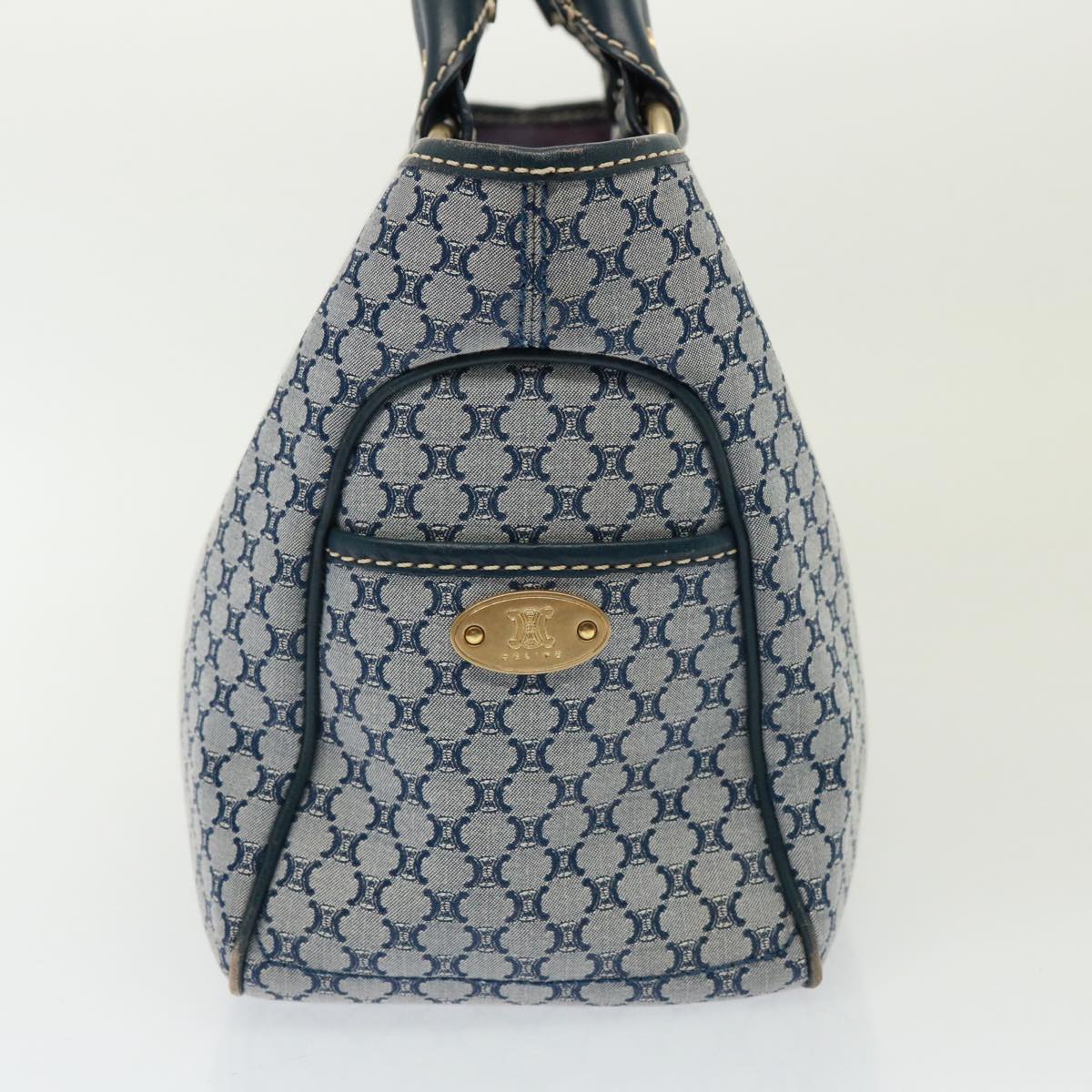 Luxury CELINE Macadam Canvas Hand Bag Navy 77737