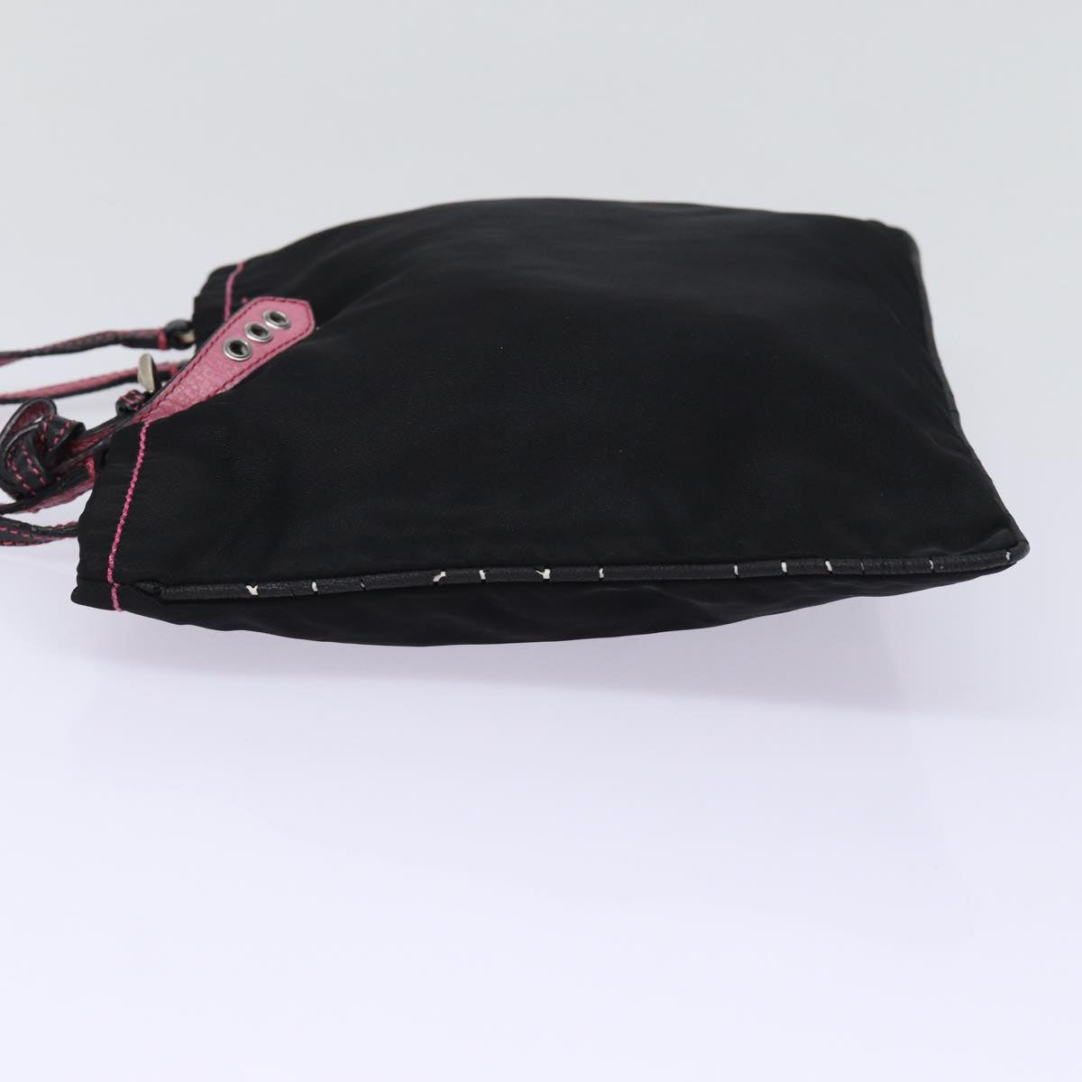 PRADA Hand Bag Nylon Black Auth 77758