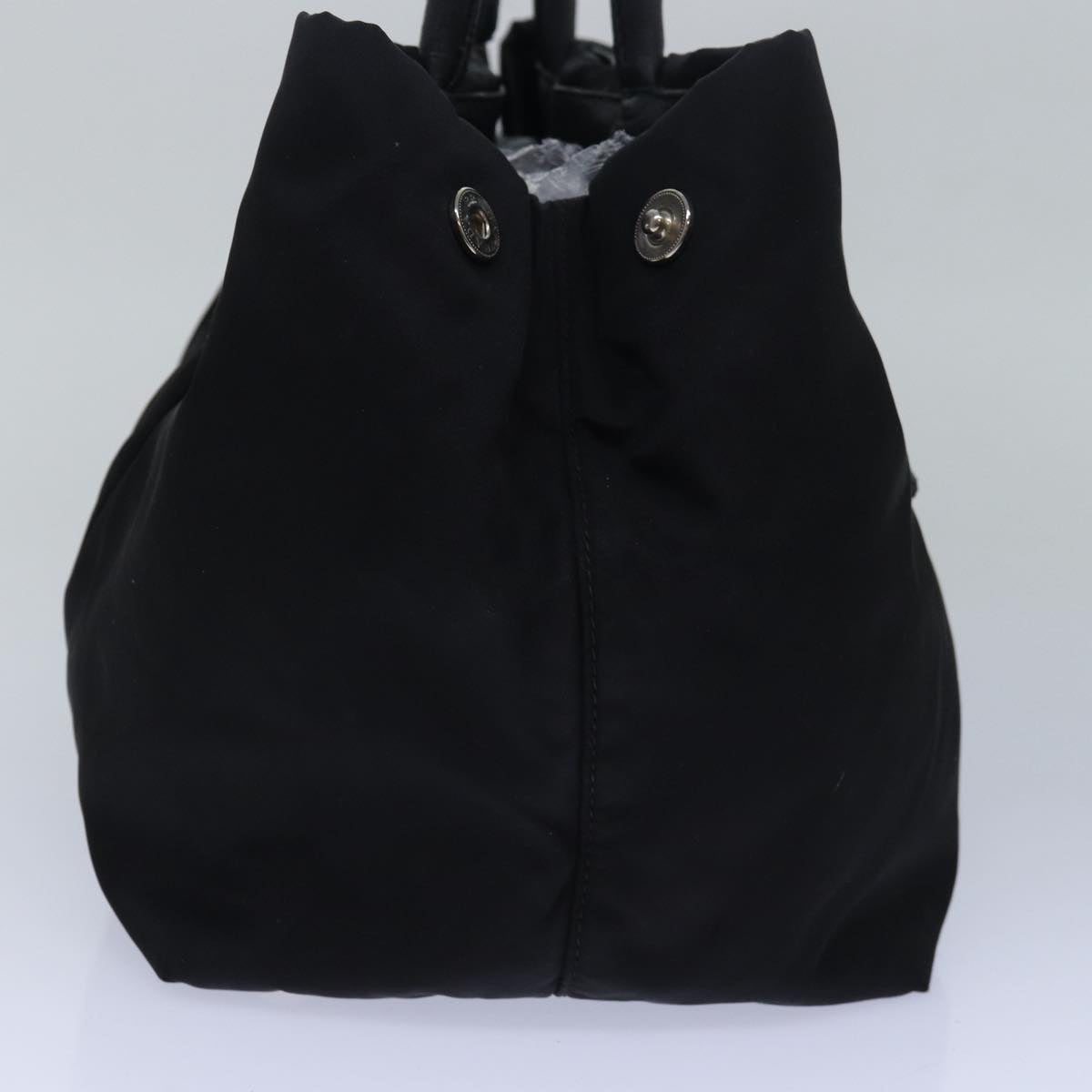 PRADA Hand Bag Nylon Leather Black Auth