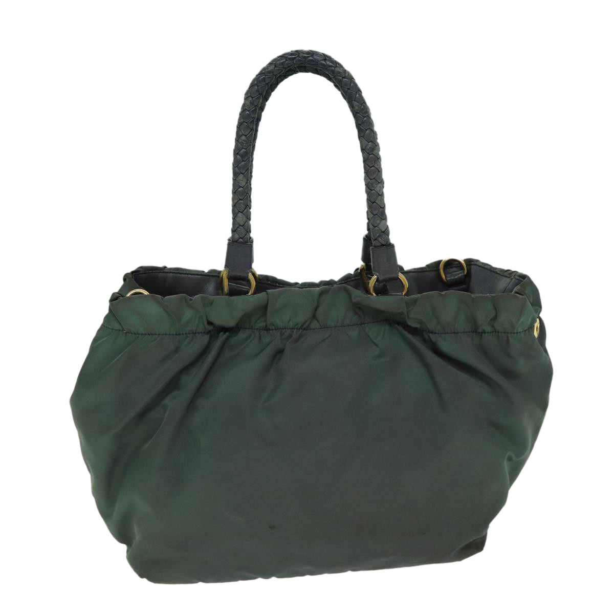 PRADA Hand Bag Nylon 2way Khaki Auth 77763