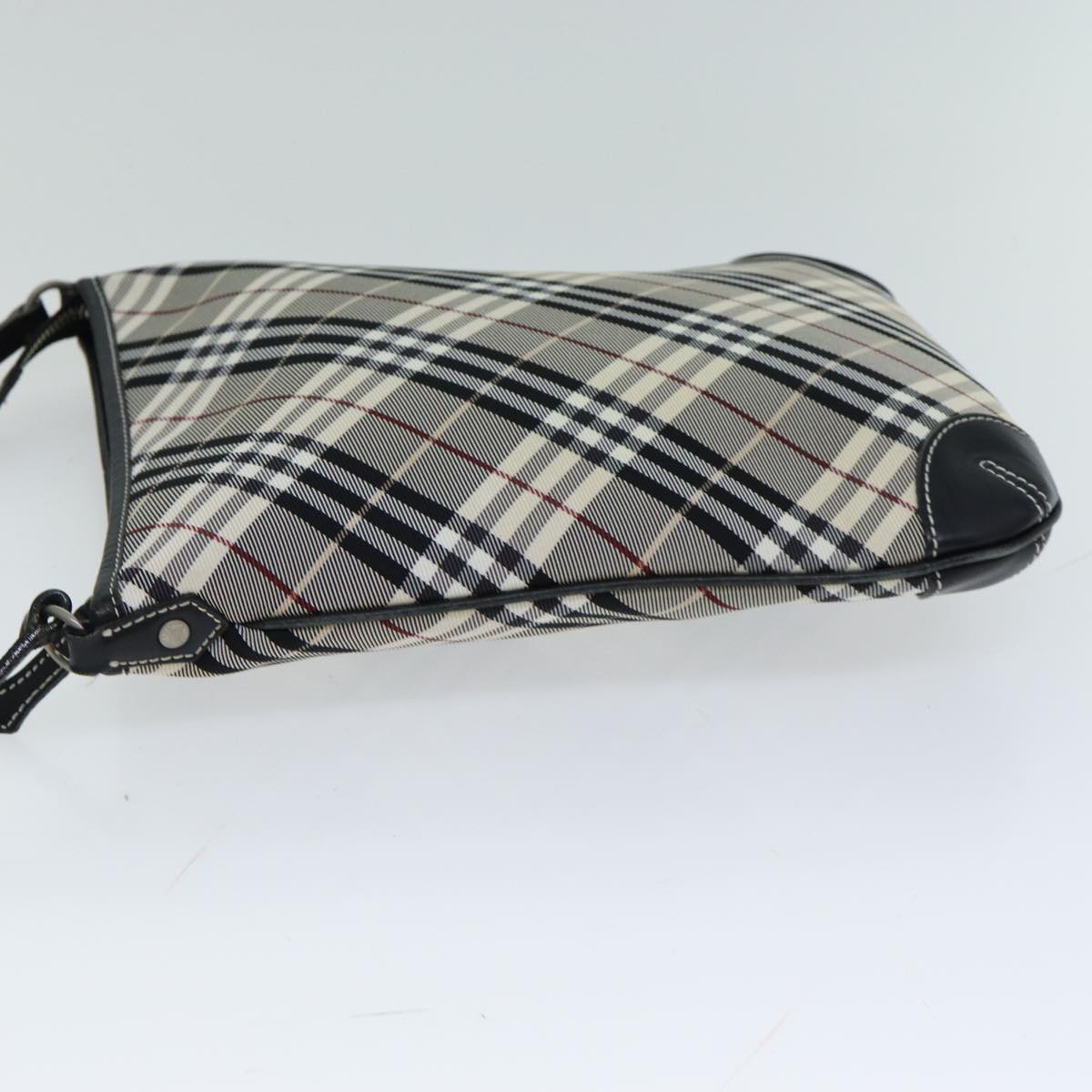Burberry Nova Check Blue Label Shoulder Bag Nylon Black Auth 77832