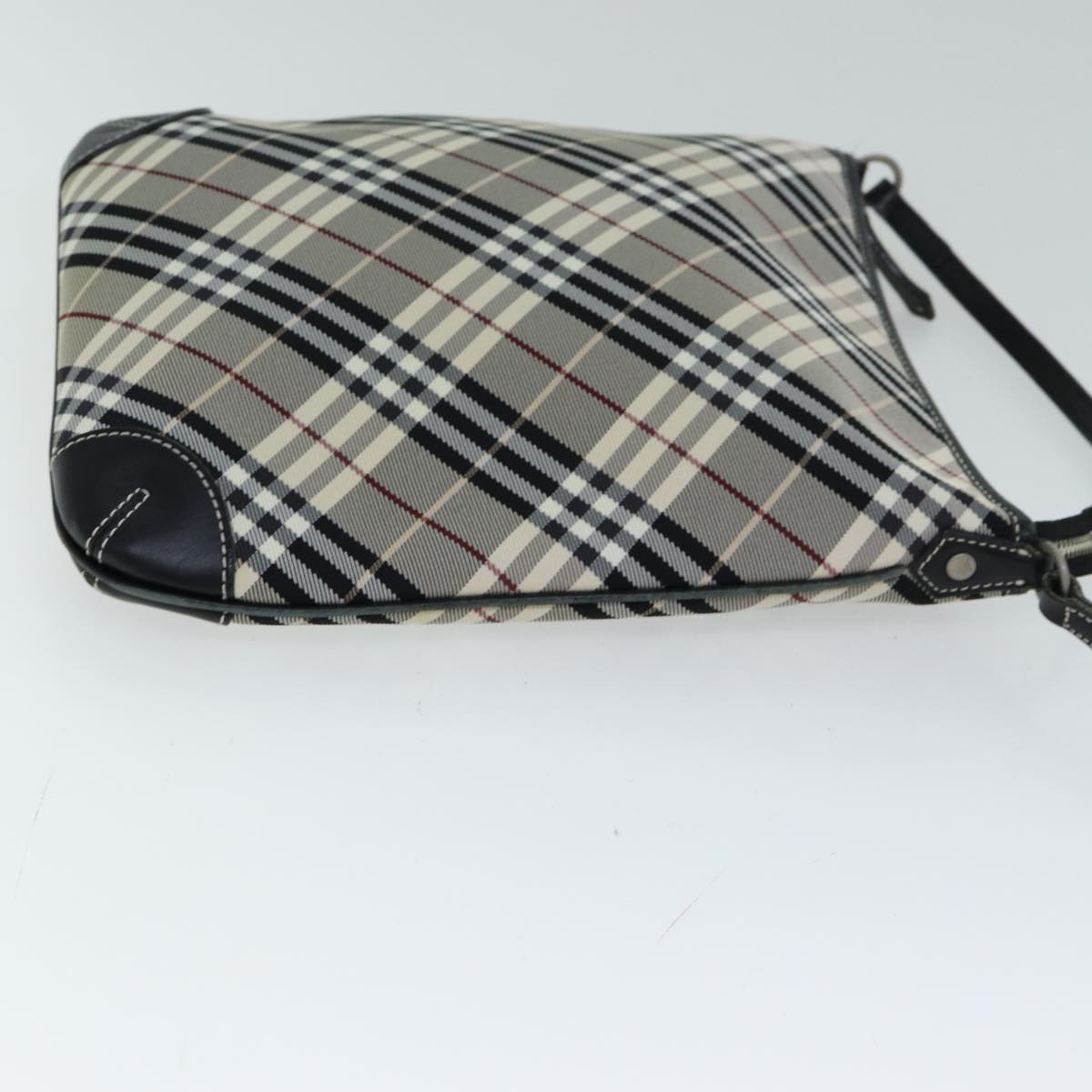 Burberry Nova Check Blue Label Shoulder Bag Nylon Black Auth 77832