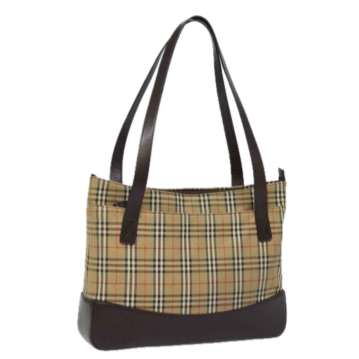 Burberry Nova Check Shoulder Bag Canvas Beige Auth 77833