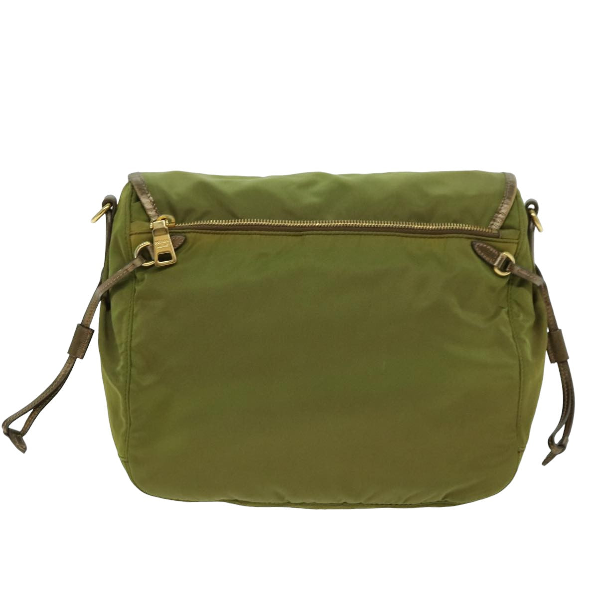 PRADA Shoulder Bag Nylon Khaki Auth 77834