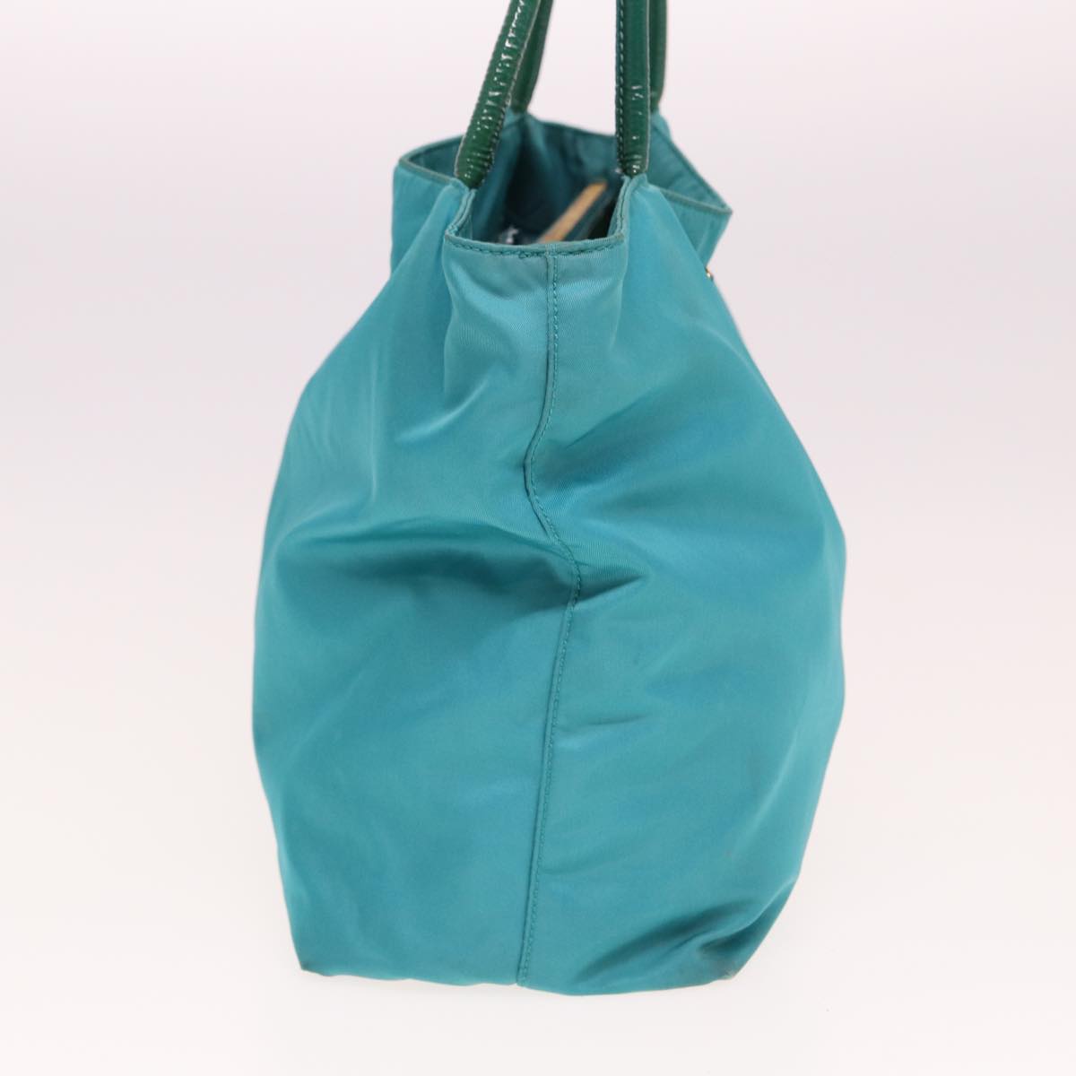 PRADA Shoulder Bag Nylon Turquoise Blue Auth 77836
