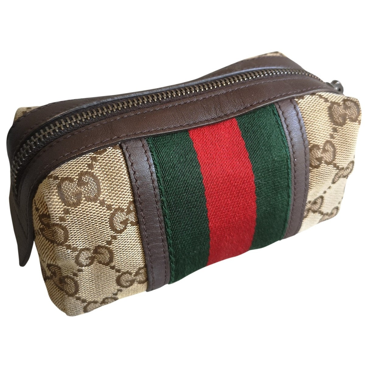 Gucci beige cloth travel bag