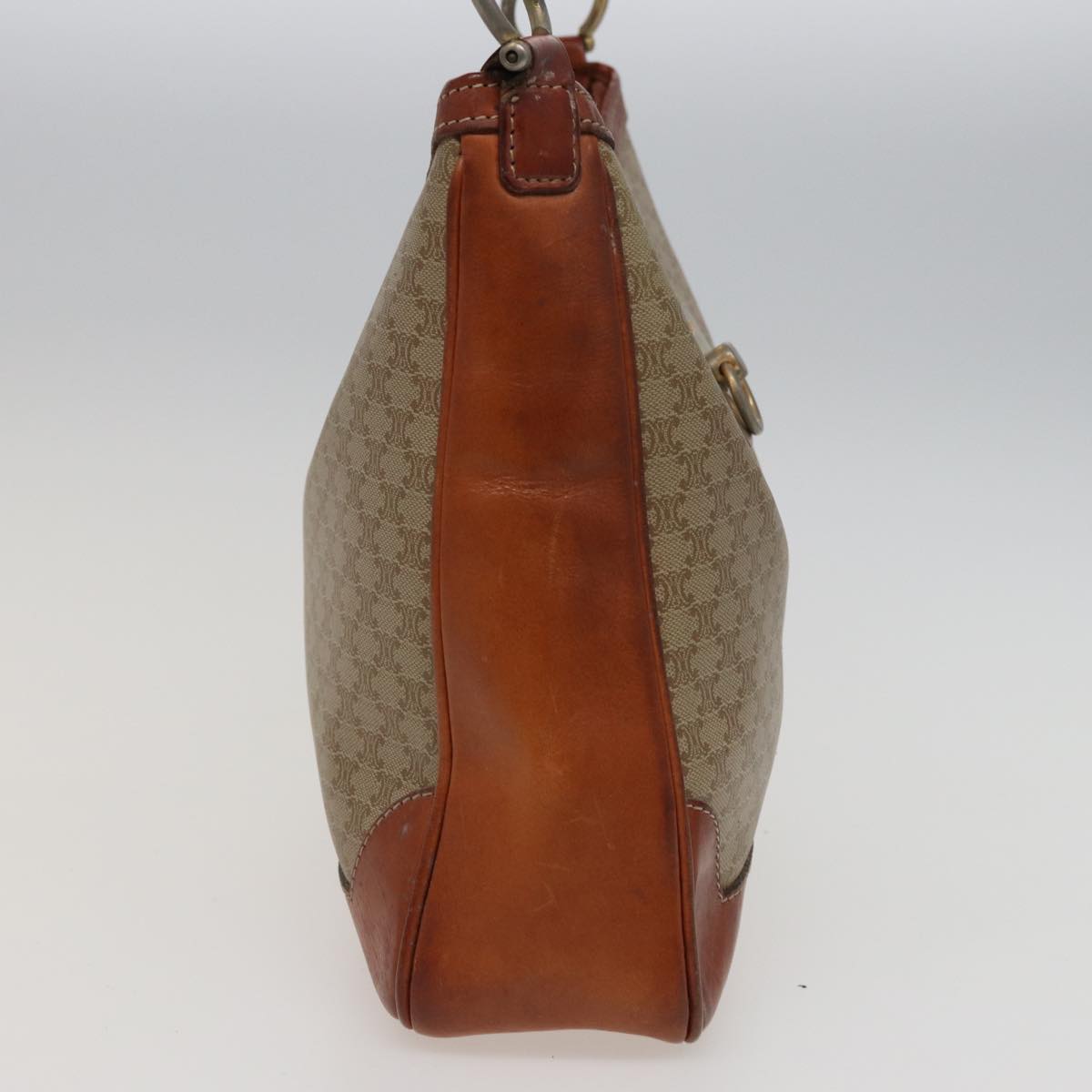 Luxury CELINE Macadam Canvas Shoulder Bag Beige 78224