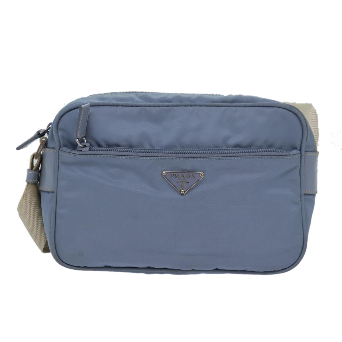 PRADA Shoulder Bag Nylon Light Blue Auth 78256