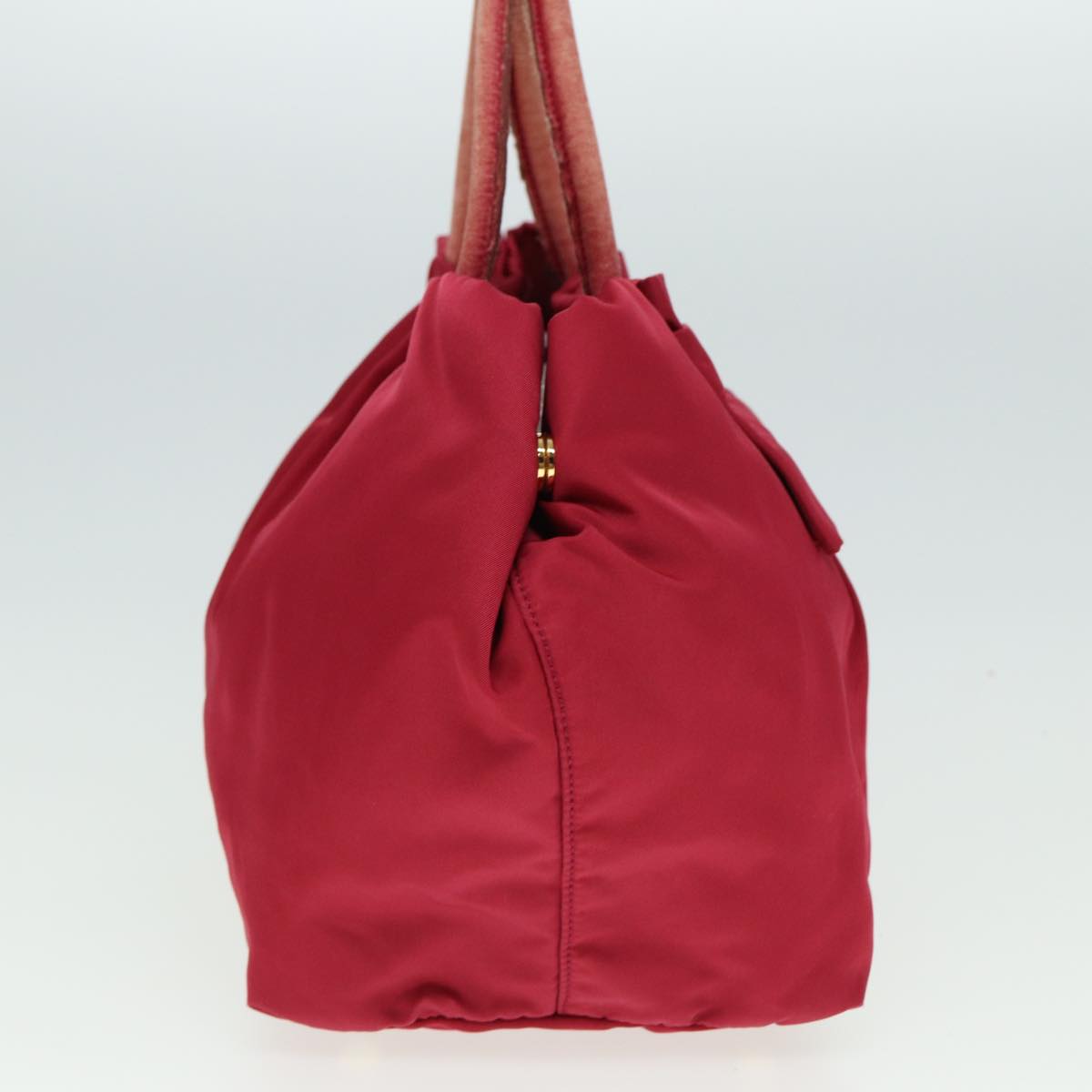 PRADA Ribbon Hand Bag Nylon Pink Auth 78261