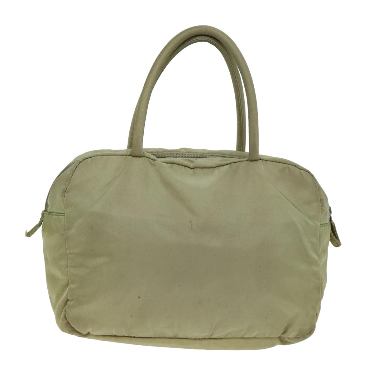 PRADA Hand Bag Nylon Beige Auth 78330