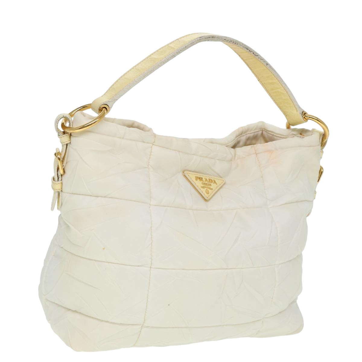 PRADA Shoulder Bag Nylon White Auth