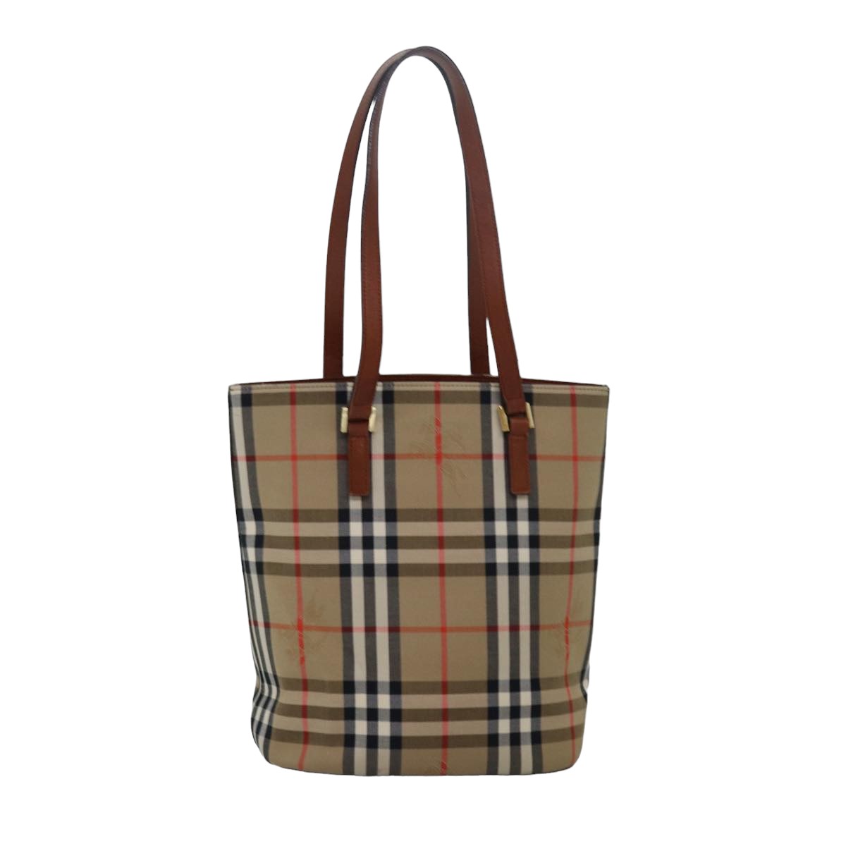 Burberry Nova Check Canvas Shoulder Bag Beige Auth 78417
