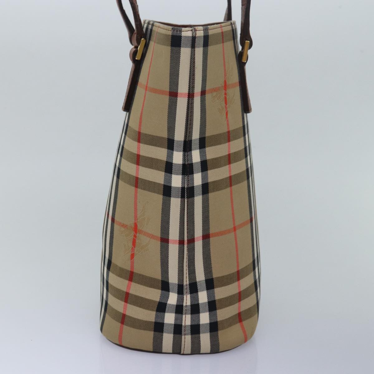 Burberry Nova Check Canvas Shoulder Bag Beige Auth 78417