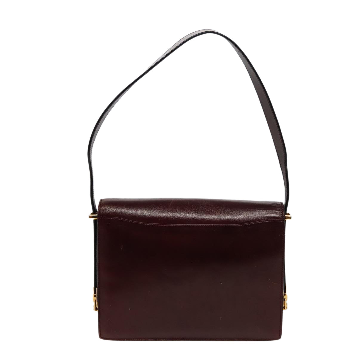 Luxury CELINE Shoulder Bag Leather Wine Red 78766