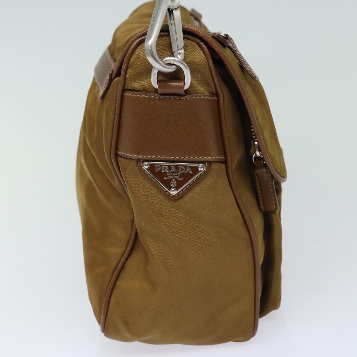 PRADA Shoulder Bag Nylon Brown Auth