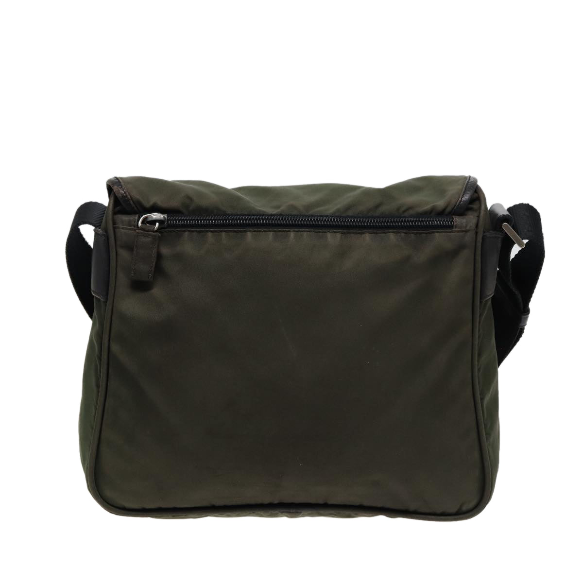 PRADA Shoulder Bag Nylon Khaki Auth