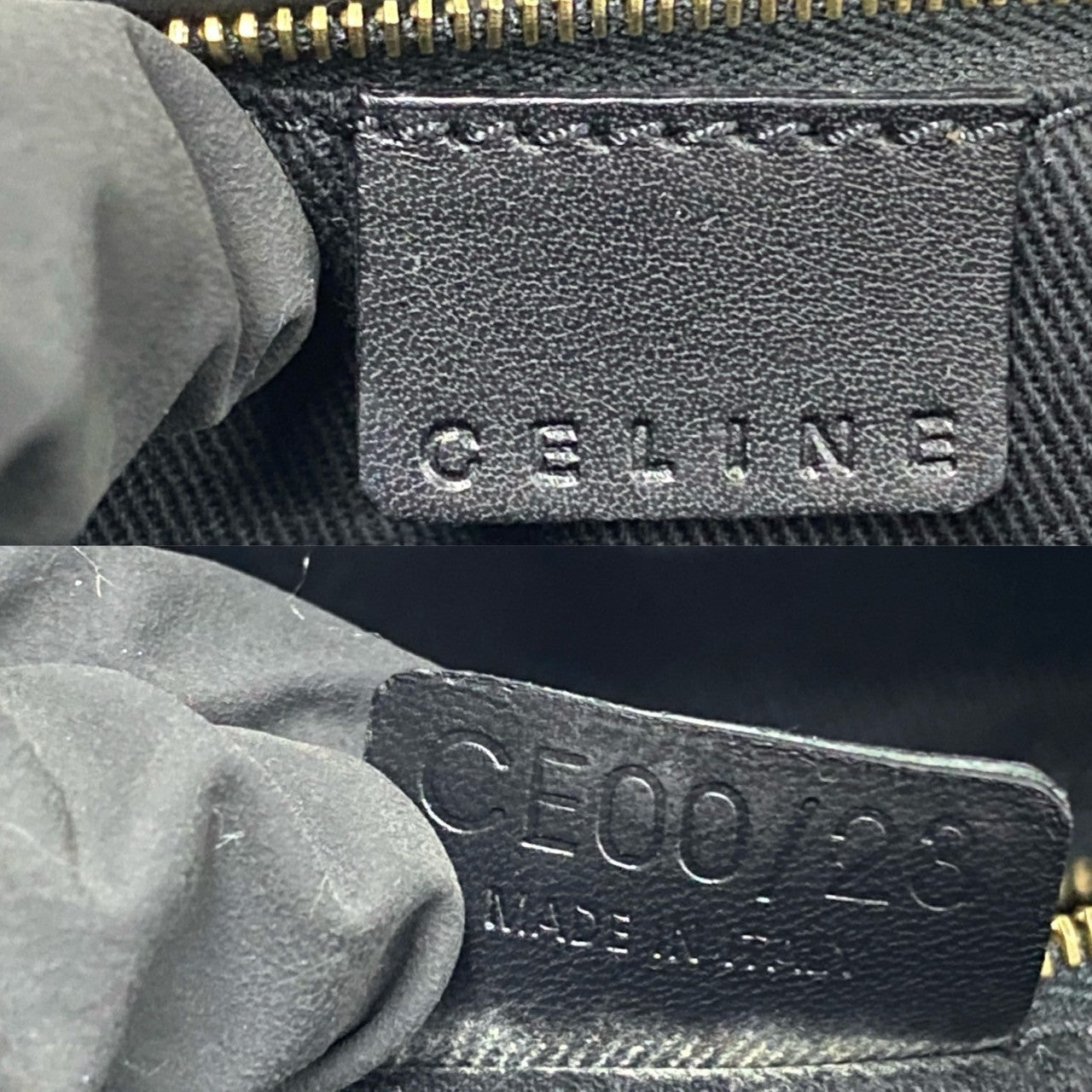 CELINE Boston Duffel bag Leather, PVC black Macadam Brazon Women(Unisex)
