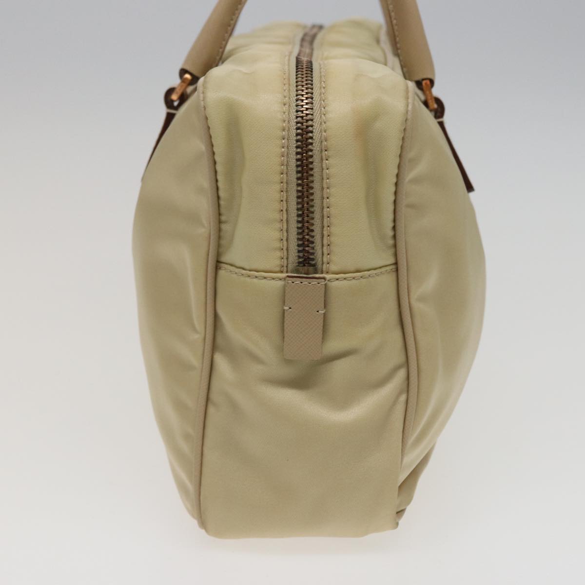PRADA Hand Bag Nylon Cream Auth