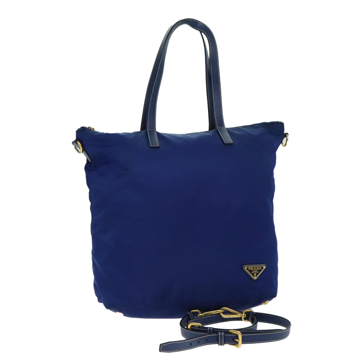 PRADA Tote Bag Nylon 2way Blue Auth