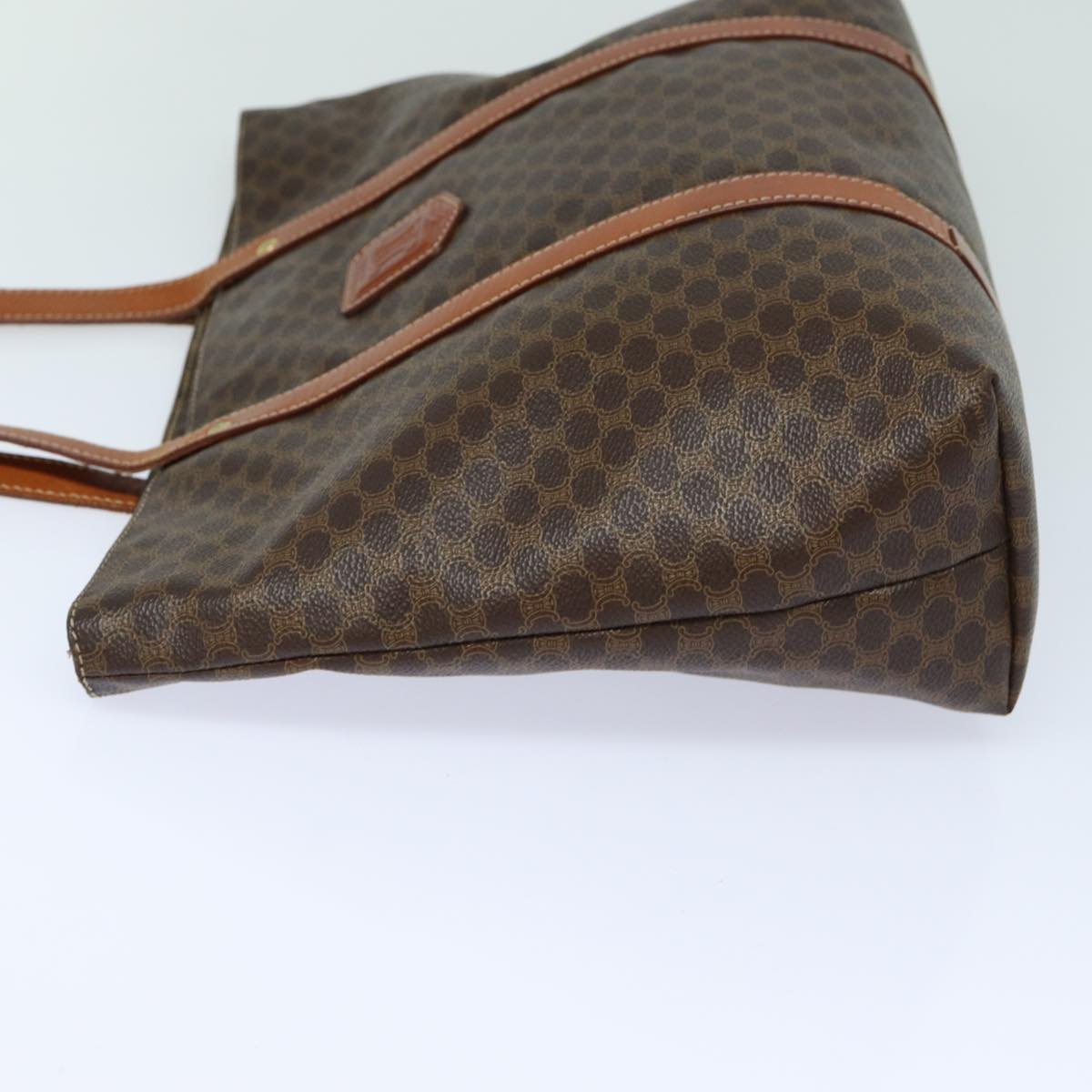 Luxury CELINE Macadam Canvas Tote Bag PVC Leather Brown 79187