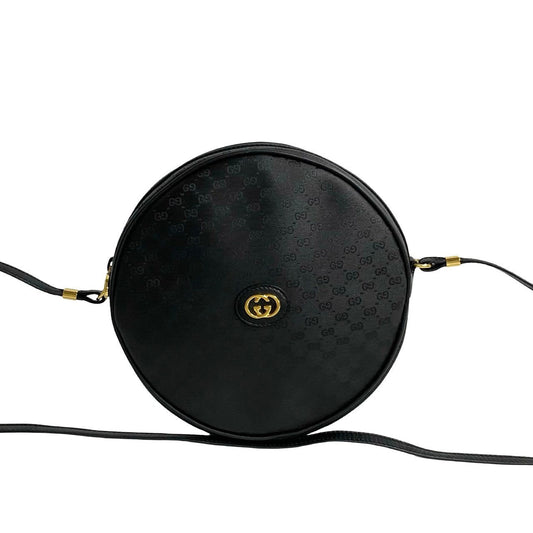 GUCCI Shoulder Bag PVC black Old Gucci