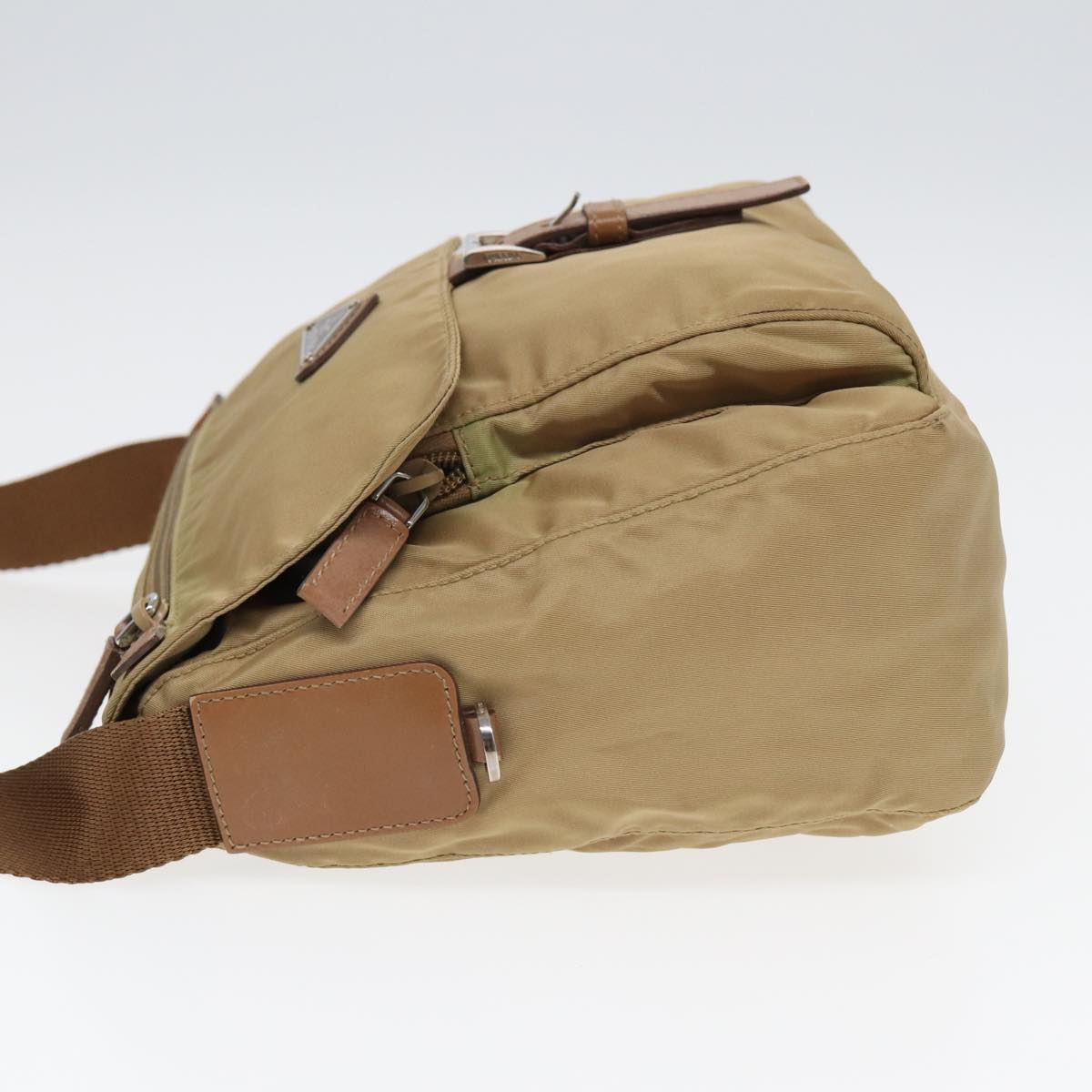 PRADA Shoulder Bag Nylon Beige Auth
