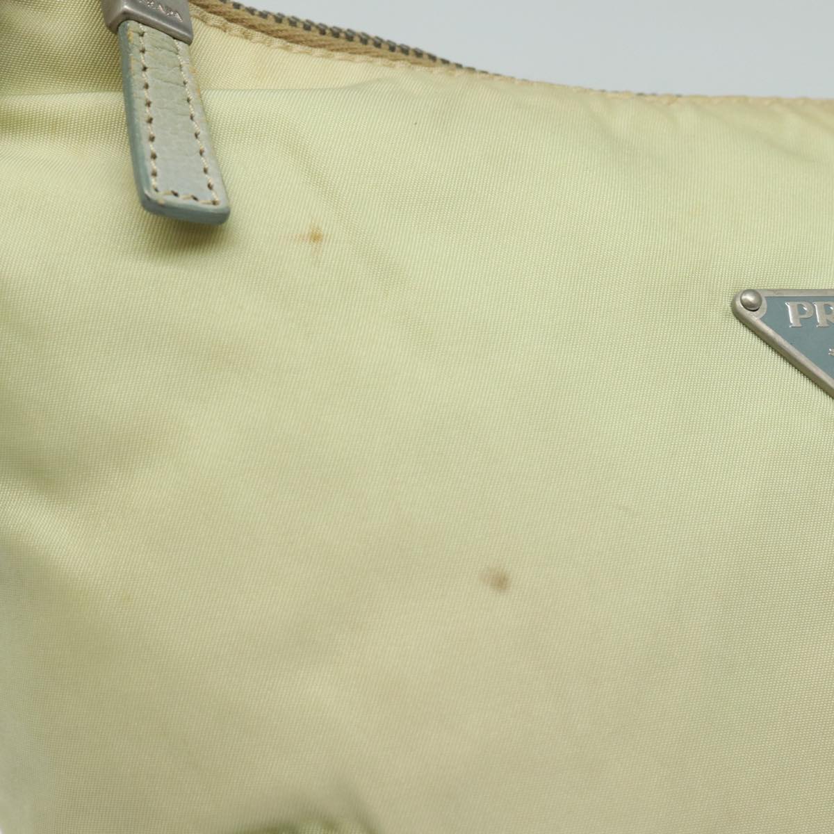 PRADA Hand Bag Nylon Beige Auth