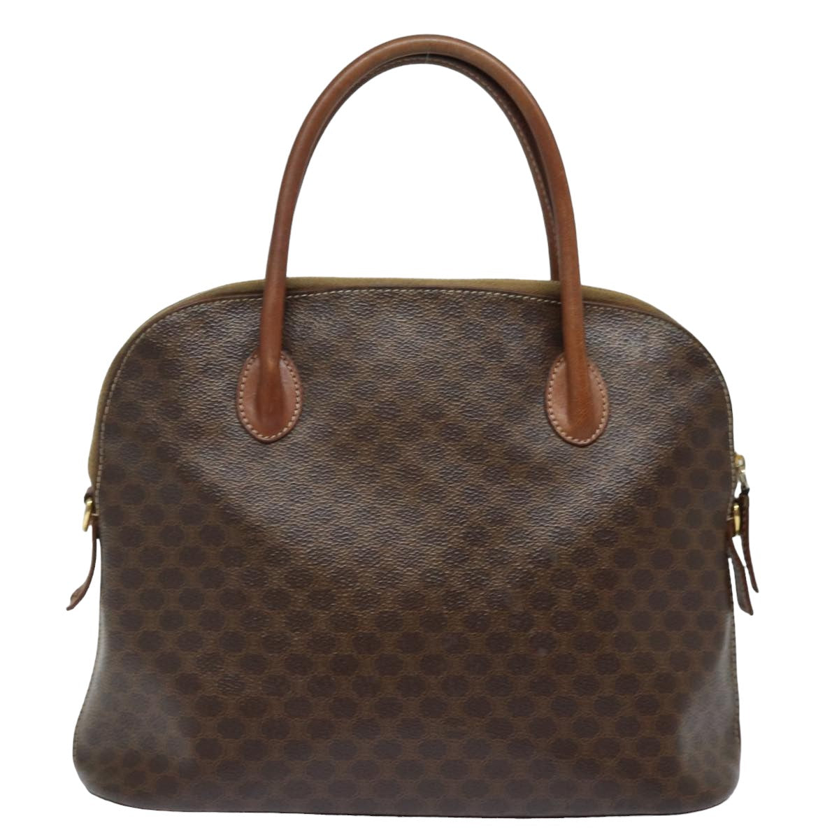 Luxury CELINE Macadam Canvas Hand Bag PVC Leather Brown 79677