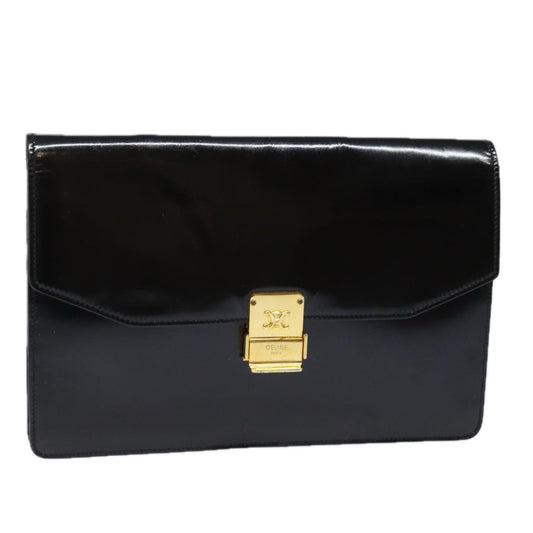 Luxury CELINE Clutch Bag Enamel Black 79686