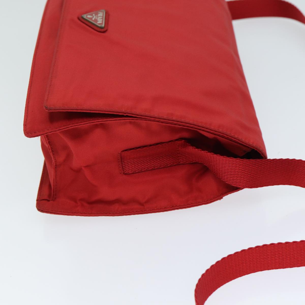 PRADA Shoulder Bag Nylon Red Auth