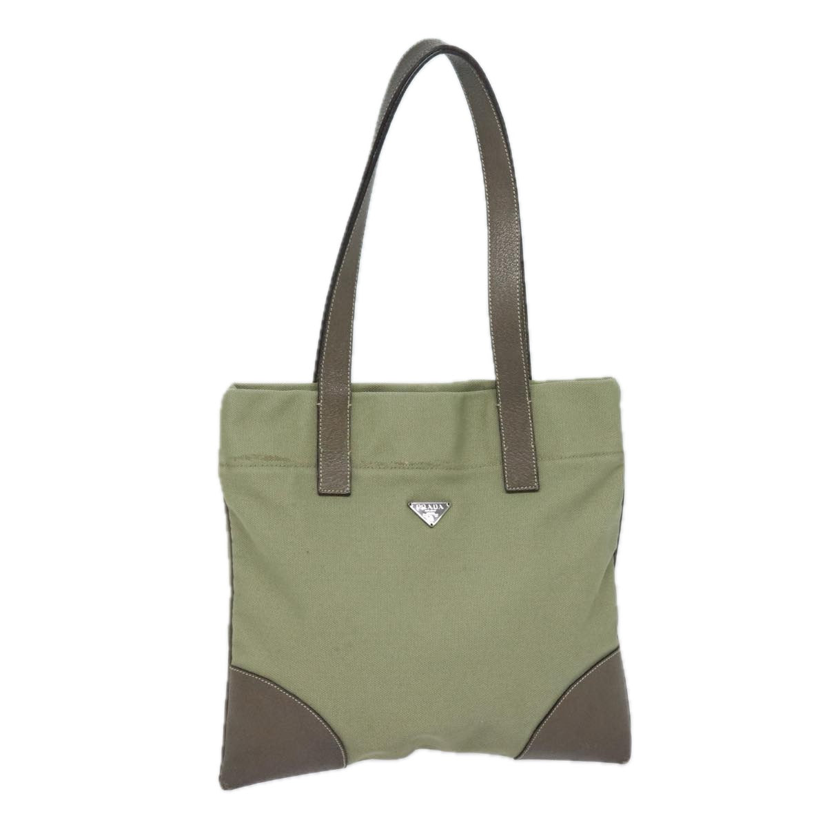 PRADA Tote Bag Canvas Khaki Auth