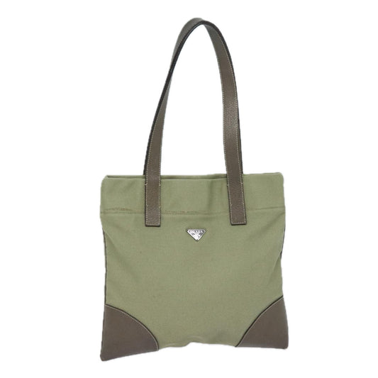 PRADA Tote Bag Canvas Khaki Auth