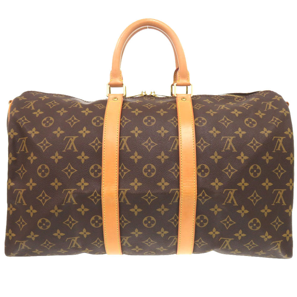 LOUIS VUITTON Boston Duffel bag Monogram canvas Brown Monogram Keepall bandouliere45