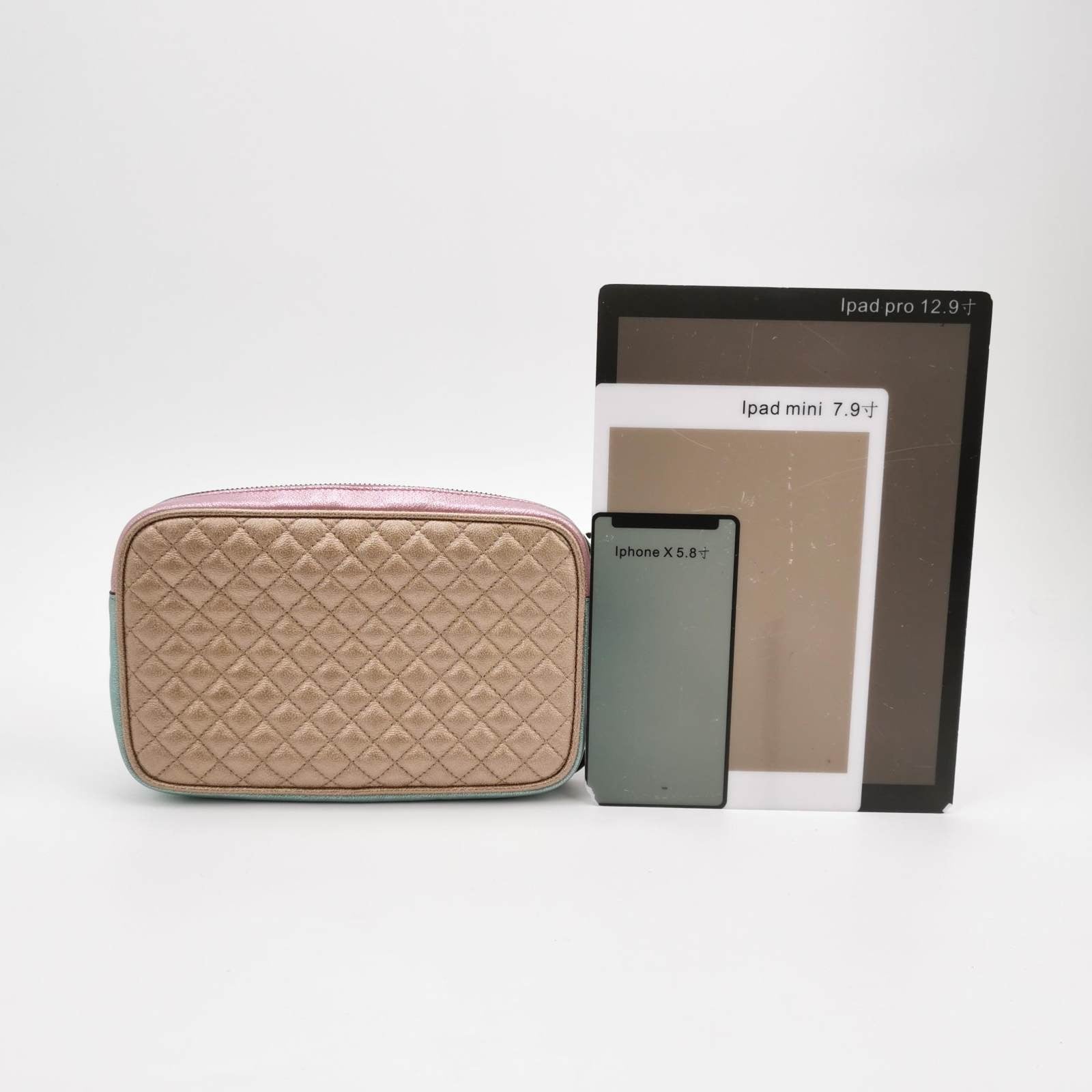 Gucci Pink Teal Mini Metallic Laminated Trapuntata Leather Horsebit Clutch