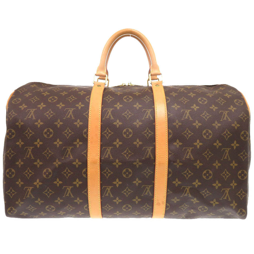 LOUIS VUITTON Boston Duffel bag Monogram canvas Brown Monogram Keepall bandouliere50