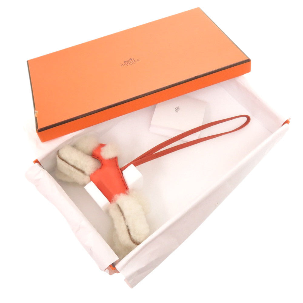 HERMES key ring Annu Milo, Mouton Rose texas Bag charm Buddy Women