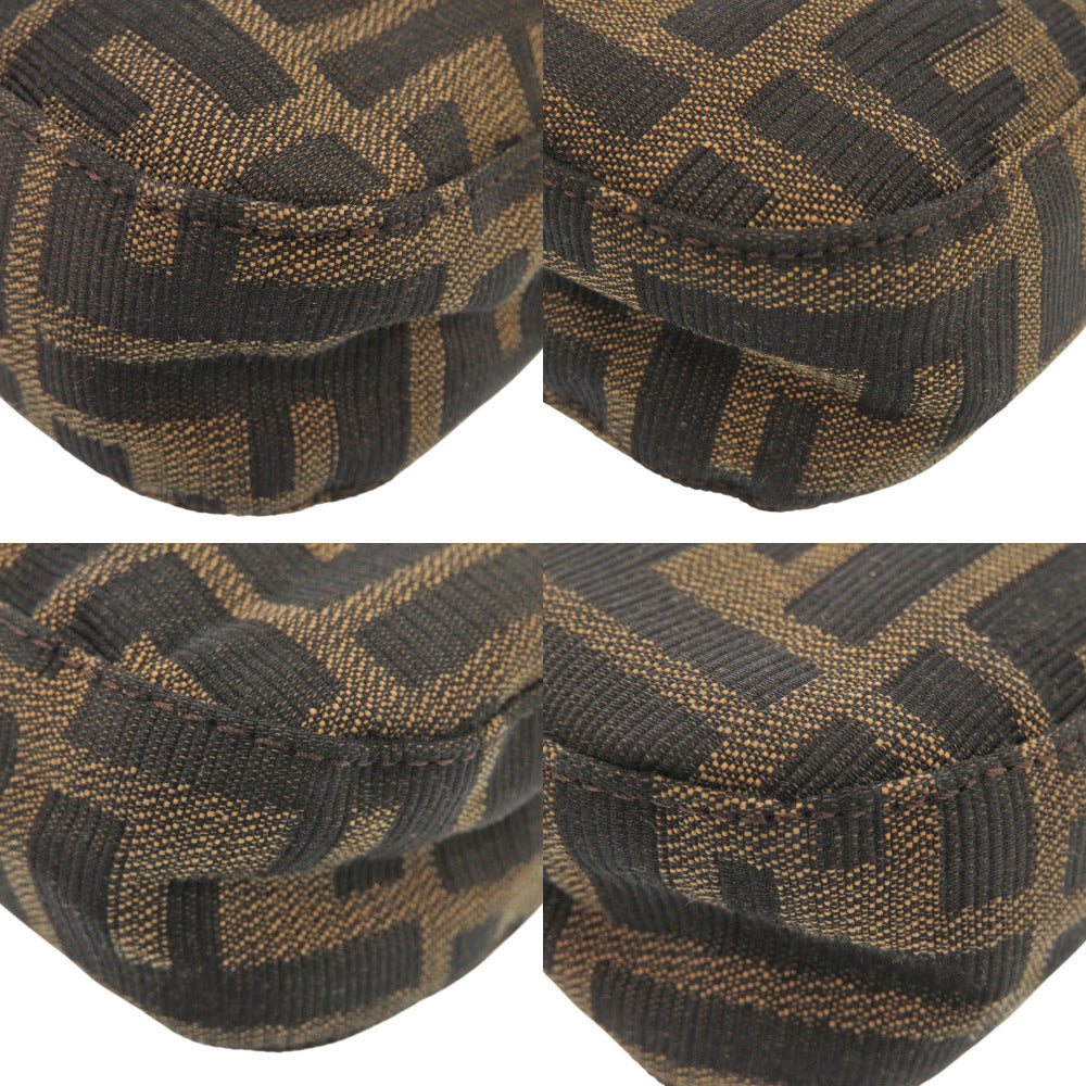 FENDI Shoulder Bag Canvas, Leather Brown Mamma Bucket Zucca Pattern